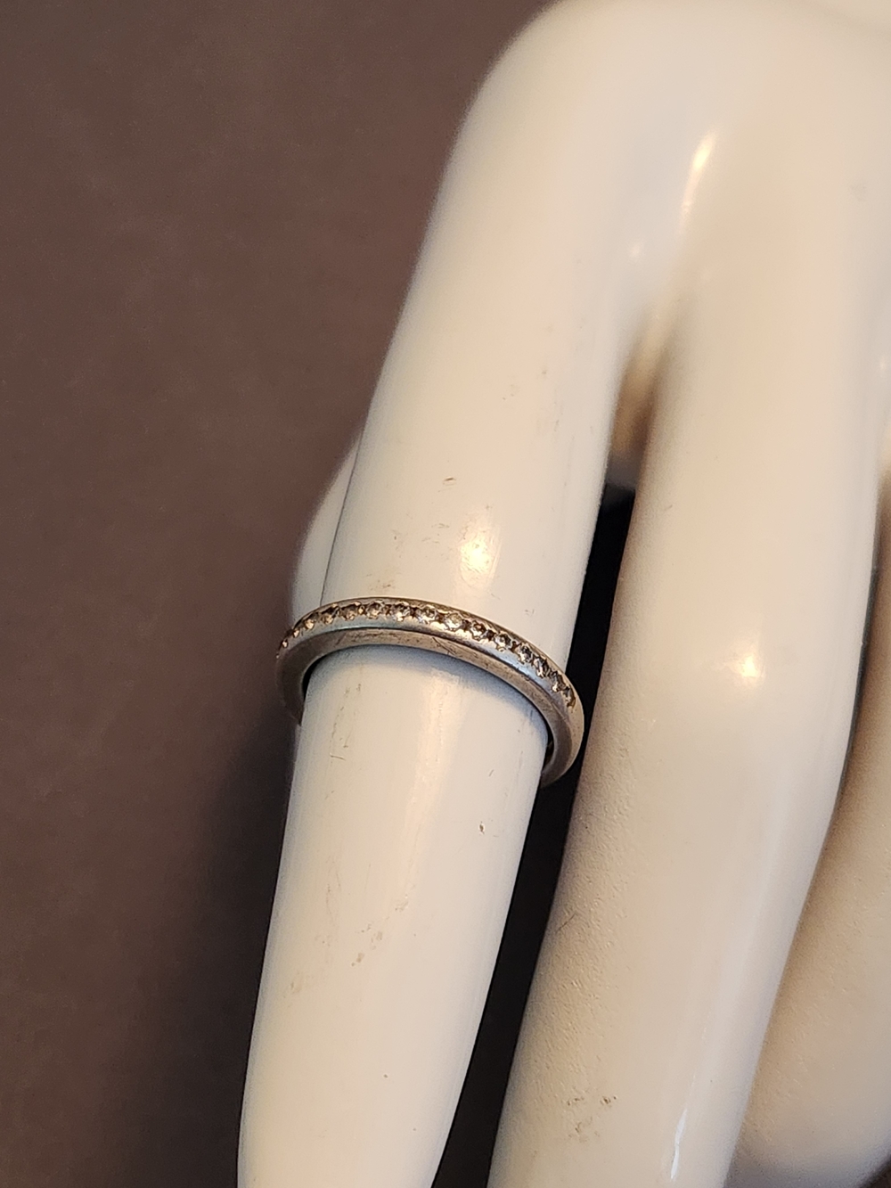 Classic Sterling Silver Crystal-Accent Eternity Band